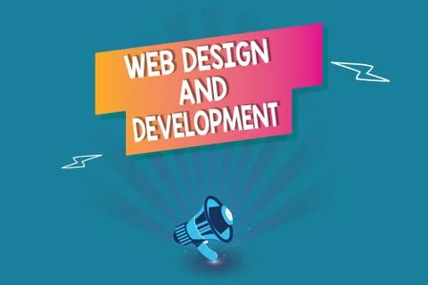Word writing text Web Design And Development. Business concept for skills in 스톡 일러스트
