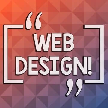 Word writing text Web Design. Business concept for process of creating websit Illustrazione stock