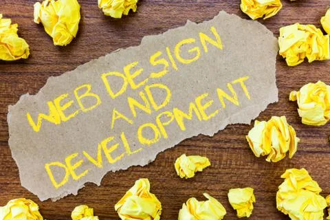 Word writing text Web Design And Development. Business concept for skills in Stock-Fotos
