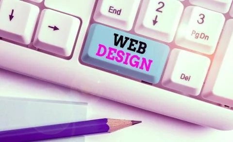 Word writing text Web Design. Business concept for Website development Designing Foto stock