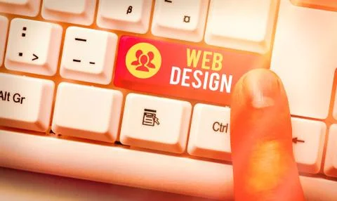 Word writing text Web Design. Business concept for website creation which Stock Photos