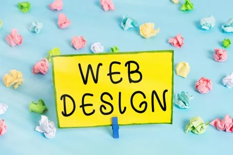 Word writing text Web Design. Business concept for website creation which Stock Photos
