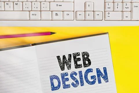 Word writing text Web Design. Business concept for website creation which Foto stock