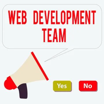 Word writing text Web Development Team. Business concept for in control of all Illustrazione stock