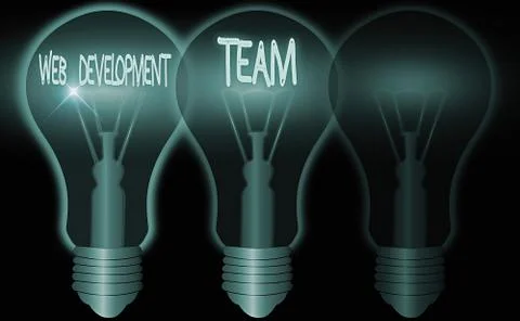 Word writing text Web Development Team. Business concept for in control of all Stock Illustration