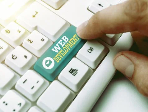 Word writing text Web Development. Business concept for work involved in Stock Photos