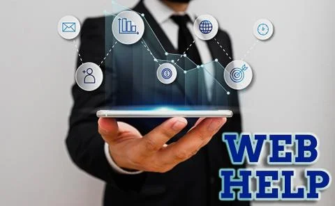 Word writing text Web Help. Business concept for procedural or reference Stock Photos