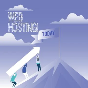 Word writing text Web Hosting. Business concept for Server service that allows Stockillustratie