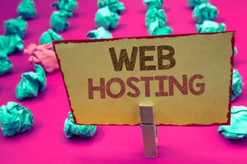 Word writing text Web Hosting. Business concept for Server service that allow Foto stock
