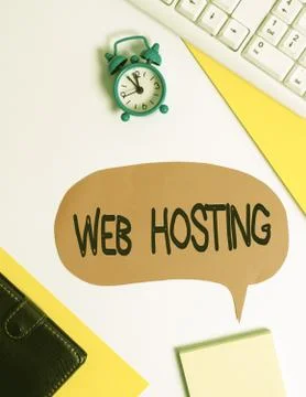Word writing text Web Hosting. Business concept for The activity of providing Stock Photos