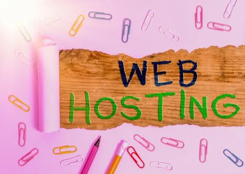 Word writing text Web Hosting. Business concept for business of providing Stock Photos
