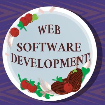 Word writing text Web Software Development. Business concept for plan to make Illustrazione stock