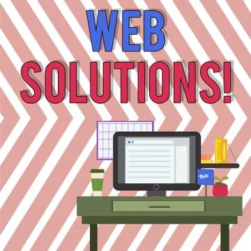 Word writing text Web Solutions. Business concept for program over network and Stock Illustration