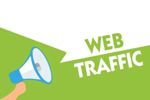 Word writing text Web Traffic. Business concept for Amount of data sent and Illustrazione stock