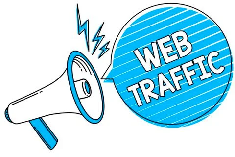 Word writing text Web Traffic. Business concept for Amount of data sent and Stockillustratie