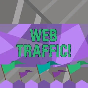 Word writing text Web Traffic. Business concept for amount of data sent and r Illustrazione stock