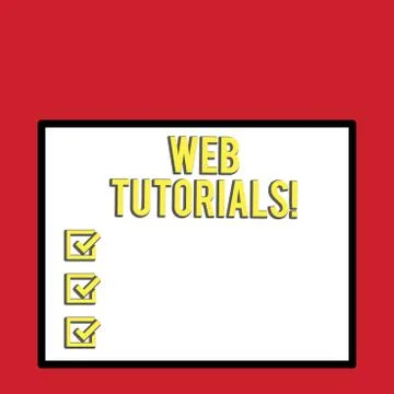 Word writing text Web Tutorials. Business concept for Self study activity aimed Stock Illustration