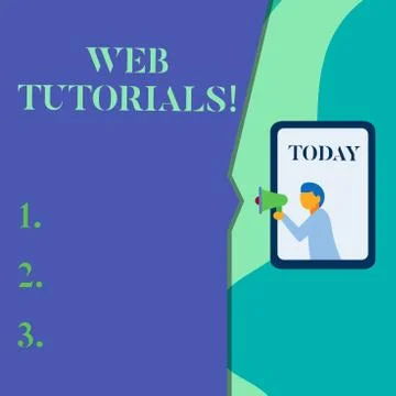 Word writing text Web Tutorials. Business concept for Self study activity aimed Stock Illustration