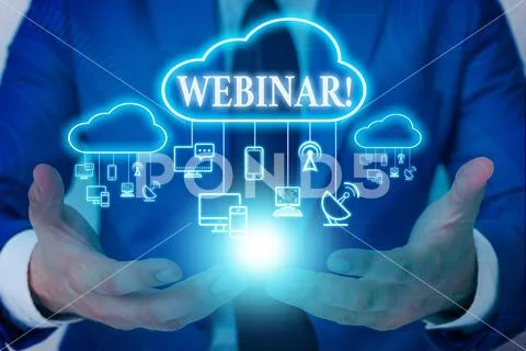 Word writing text Webinar. Business concept for seminar or other presentation Stock Photos