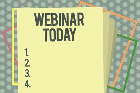 Word writing text Webinar Today. Business concept for Presentation that takes Stock Illustration