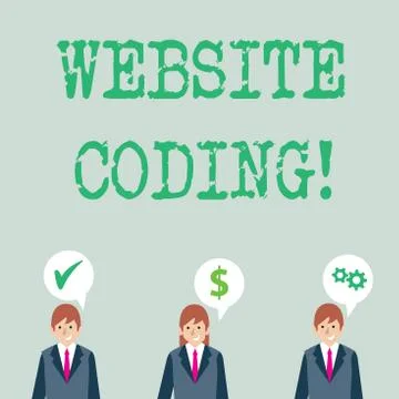 Word writing text Website Coding. Business concept for system of symbols and Stock Illustration