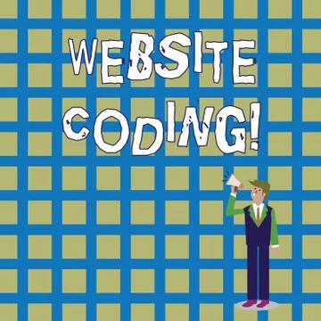 Word writing text Website Coding. Business concept for system of symbols and Stock Illustration