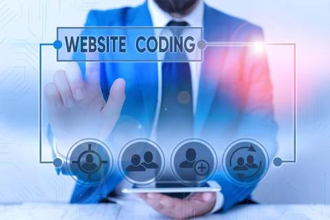 Word writing text Website Coding. Business concept for system of symbols and Stock Photos