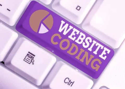 Word writing text Website Coding. Business concept for system of symbols and Foto stock