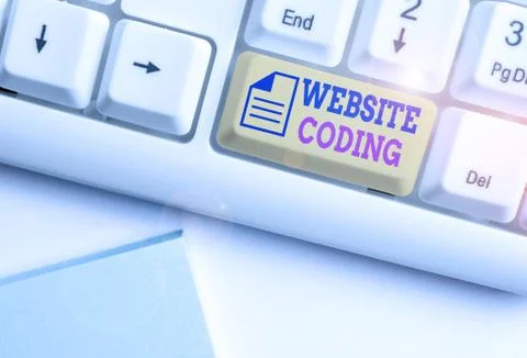 Word writing text Website Coding. Business concept for system of symbols and Stock Photos