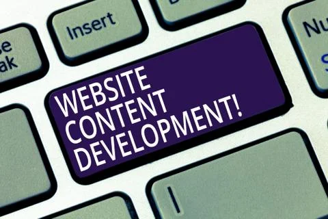 Word writing text Website Content Development. Business concept for process of Foto stock
