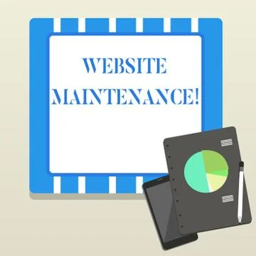 Word writing text Website Maintenance. Business concept for act of regularly Stock-Illustration