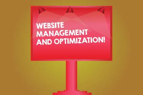 Word writing text Website Management And Optimization. Business concept for SEO Stock Illustration