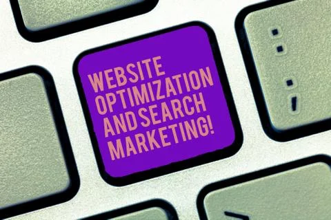 Word writing text Website Optimization And Search Marketing. Business concept Stock Photos