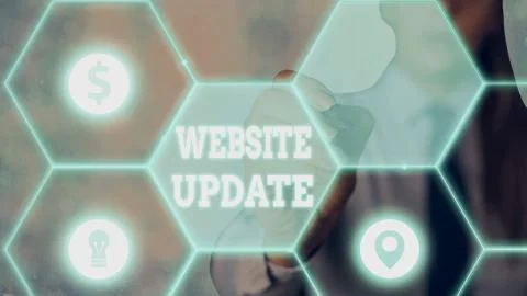 Word writing text Website Update. Business concept for keeping the webpage and Stockfoto's