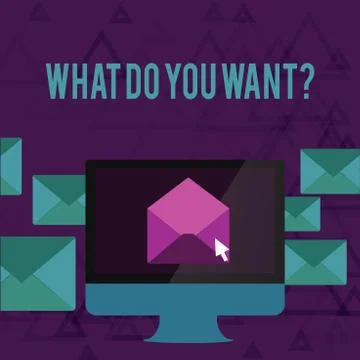 Word writing text What Do You Want Question. Business concept for say or write 스톡 일러스트