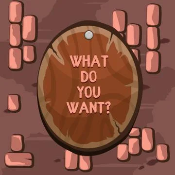 Word writing text What Do You Want Question. Business concept for say or write Stock Illustration