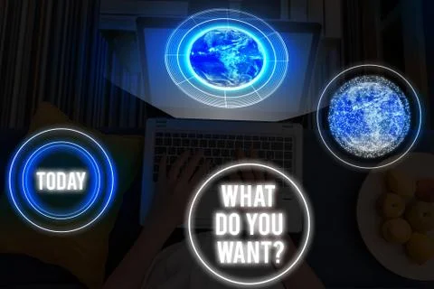 Word writing text What Do You Want question. Business concept for Tell me your 写真素材