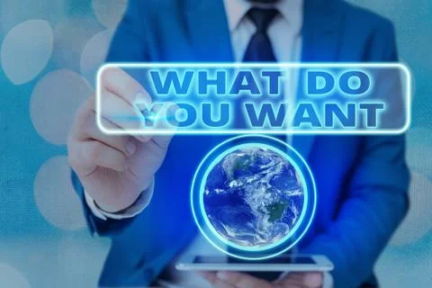 Word writing text What Do You Want. Business concept for used for offering Stock Photos