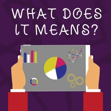 Word writing text What Does It Means question. Business concept for asking Stock Illustration