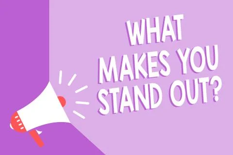 Word writing text What Makes You Stand Out question. Business concept for ask Ilustración de archivo