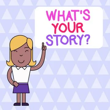 Word writing text What S Is Your Story question. Business concept for being Stock Illustration