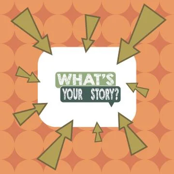 Word writing text What S Is Your Story question. Business concept for being Stock Illustration