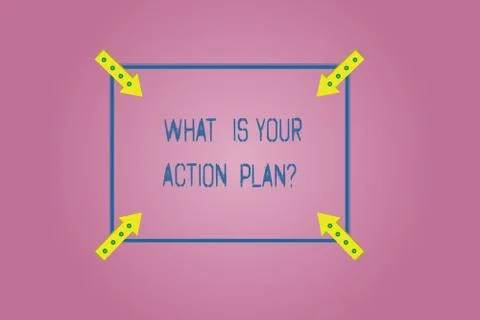 Word writing text What Is Your Action Planquestion. Business concept for Explain Stock Illustration