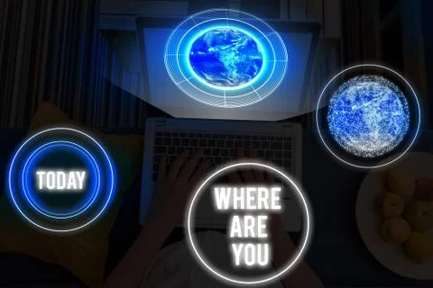 Word writing text Where Are You. Business concept for Give us your location Stock Photos