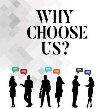 Word writing text Why Choose Us. Business concept for Reasons for choosing our Ilustração Stock