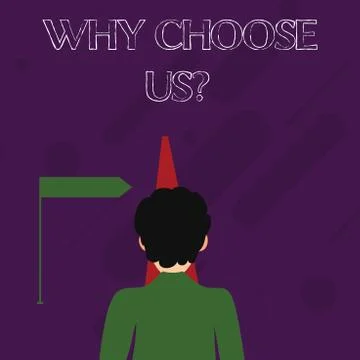 Word writing text Why Choose Usquestion. Business concept for Reasons to select Ilustração Stock
