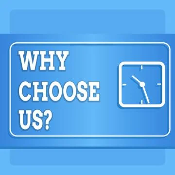 Word writing text Why Choose Us Question. Business concept for list of Ilustração Stock
