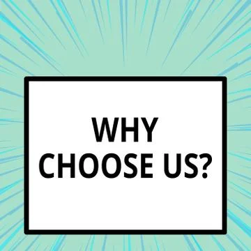Word writing text Why Choose Us Question. Business concept for list of Ilustração Stock