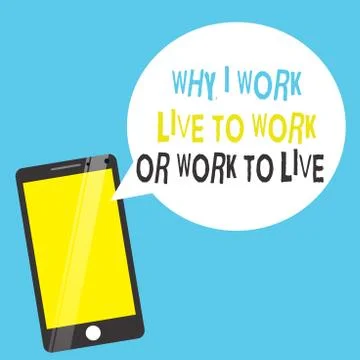 Word writing text Why I Work Live To Work Or Work To Live. Business concept for Stockillustratie