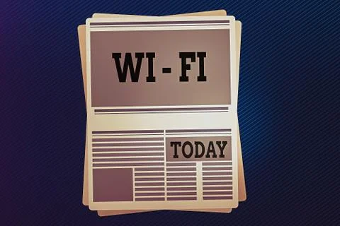 Word writing text Wi fi. Business concept for it provides wireless highspeed Stock Illustration